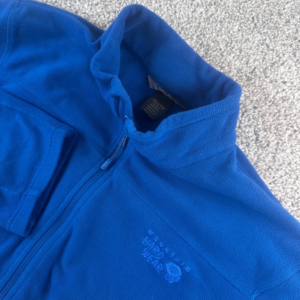 Mountain Hardwear Fleece Pullover Men XL Blue 1/4 Zip Outdoors Gorpcore READ
